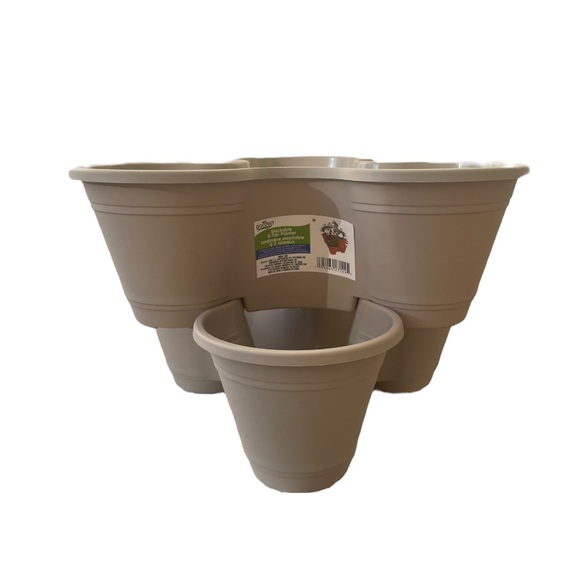 2 Tier Stackable Vertical Indoor Outdoor Plastic Garden Herb Planter Pot NWT - Picture 2 of 7